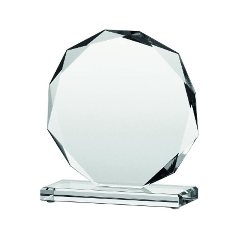 Glass trophy with a broken base