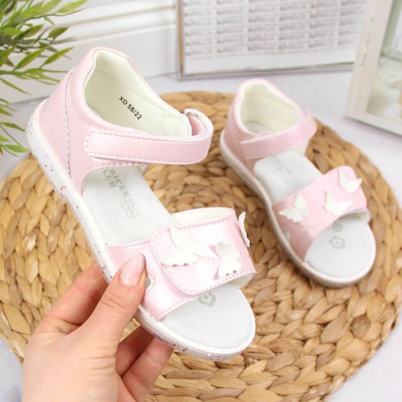 Velcro sandals bright pink At ..