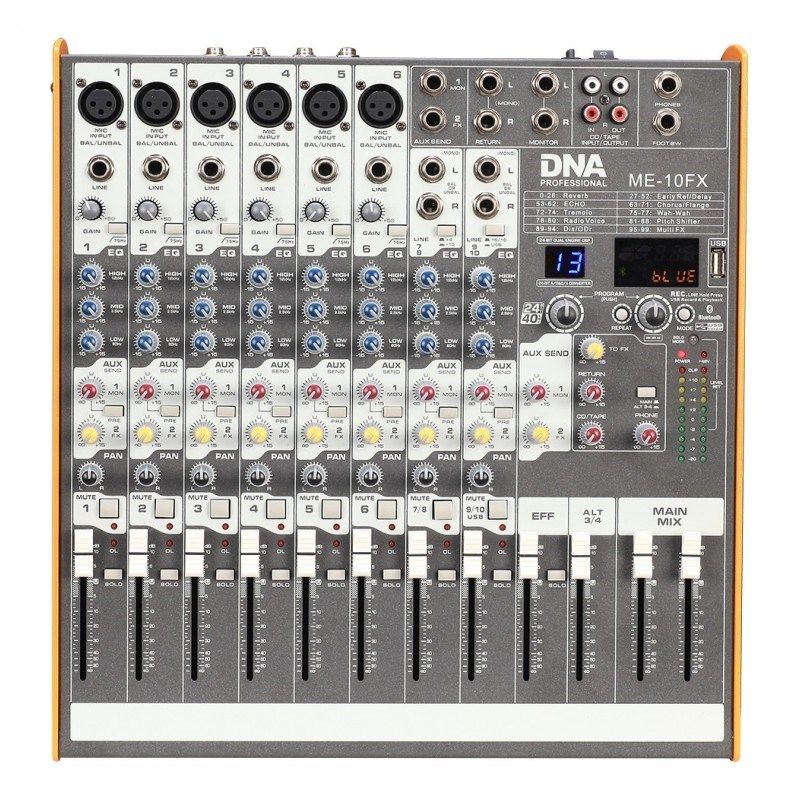 DNA ME-10FX Audio Mixer – 10 Channels, USB, Bluetooth