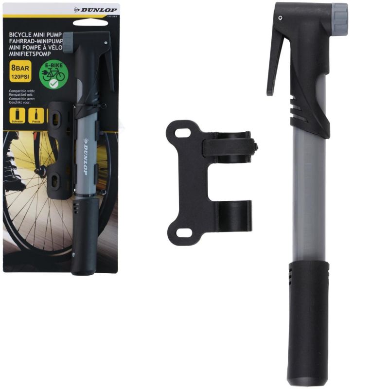 DUNLOP GRAY MINI BIKE PUMP 120psi (8bar)