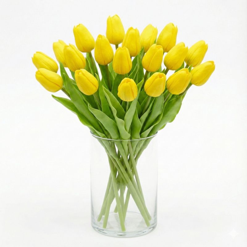 YELLOW TULIP 31CM LIFE-LIKE SPRING DECORATION