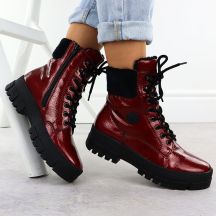 Rieker Stivali patent leather platform ankle Rieker