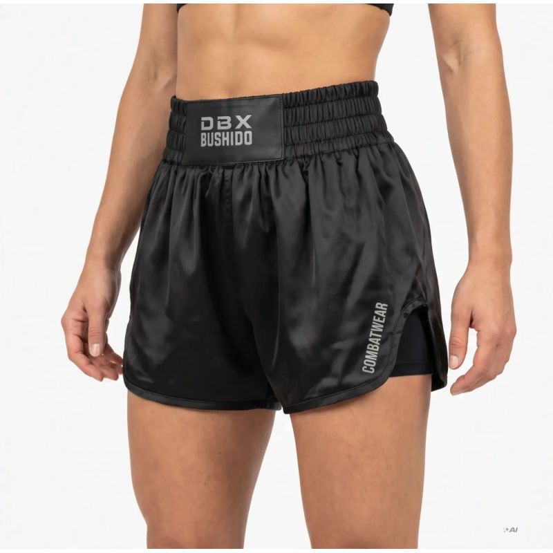 Women's Black COMBATWEAR Muay Thai Shorts | DBX Bushido