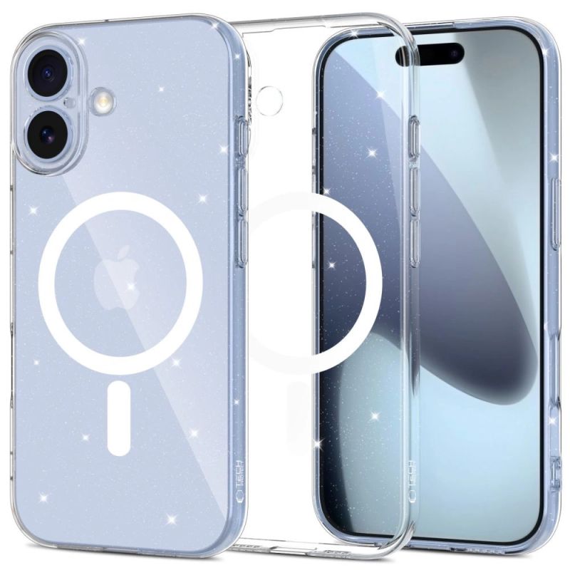 Tech-Protect FlexAir MagSafe Case for iPhone 17 - Clear Glitter