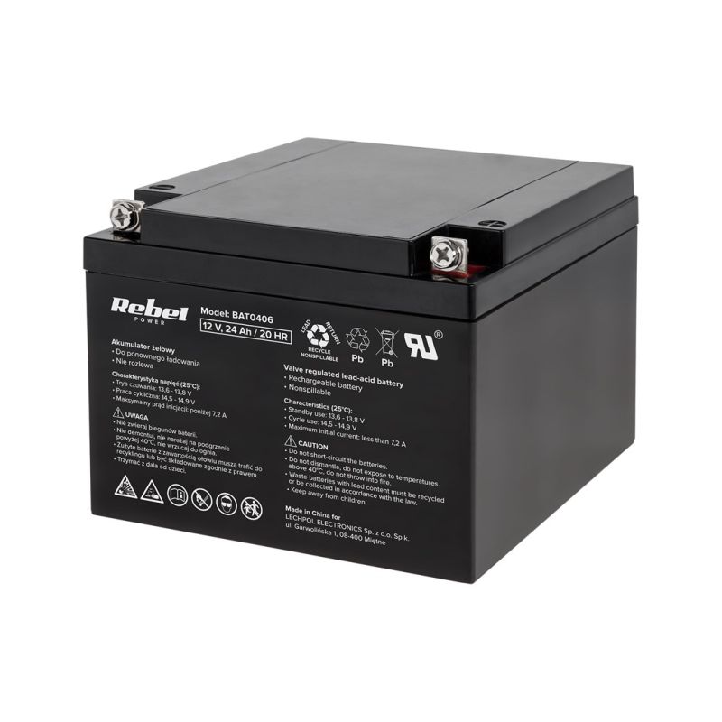 Rebel 12V 24Ah BAT0406 Gel Battery