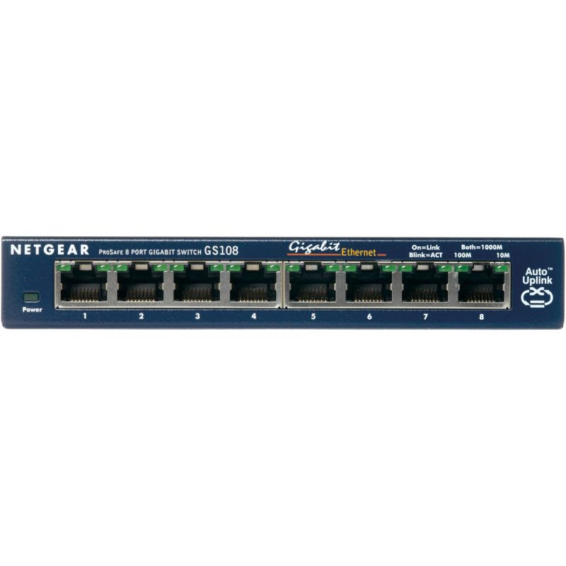 NETGEAR GS108GE Network Link Unmanaged Gigabit Ethernet (10/100/1000) Blue