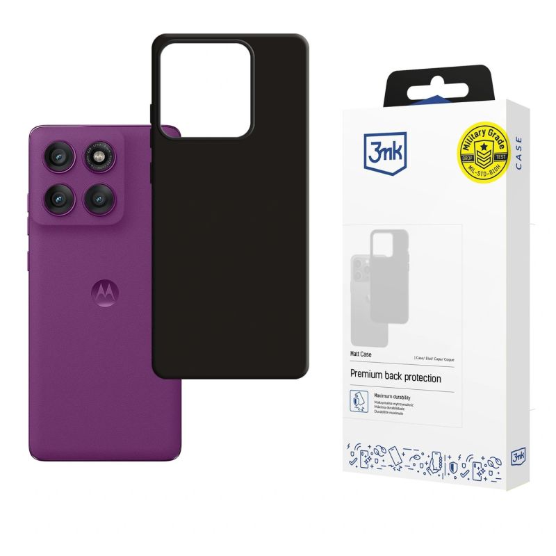 3mk Matt Case for Motorola Edge 60 Pro - Matte Black