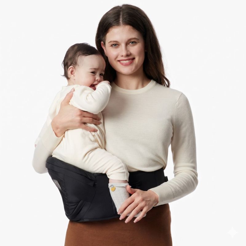 MOMCOZY HC002 | Baby Carrier with Hip Seat | Black