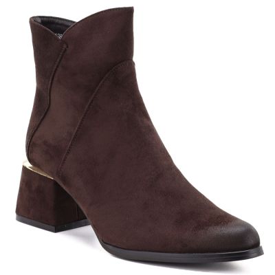 Potocki Stivali high-heeled suede ankle in chocolate Potocki