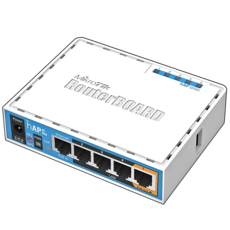 WiFi 5 router Mikrotik hAP ac lite (RB952Ui-5ac2nD) 2.4GHz(2x2)/5GHz(1x1) 5p