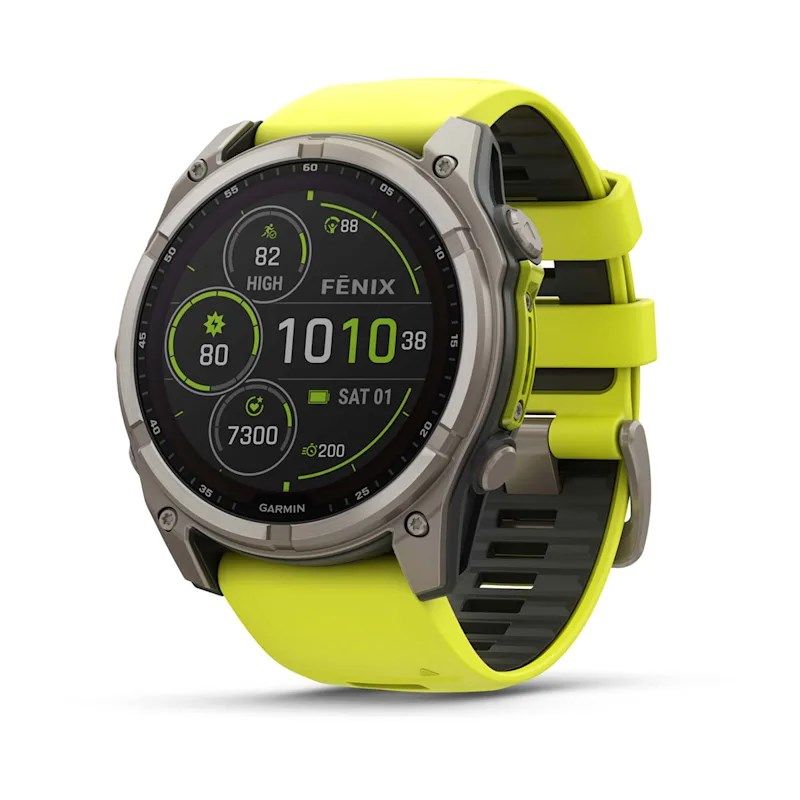 Garmin Fenix 8 Solar Sapphire Titanium Amp Yellow/Graphite watch