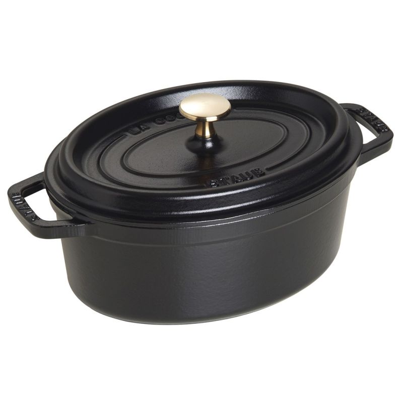 Staub Oval Cast Iron Pot – 2.35 L, Black
