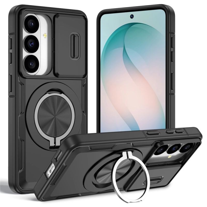 Samsung Galaxy S26 Case with Sliding Camera Cover and Swivel Stand Compatible with MagSafe - Black