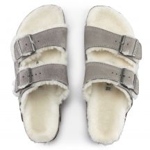 Birkenstock Ciabatte Arizona Shearling Stone Coin women's/men's insulated, suede with lambswool, narrow