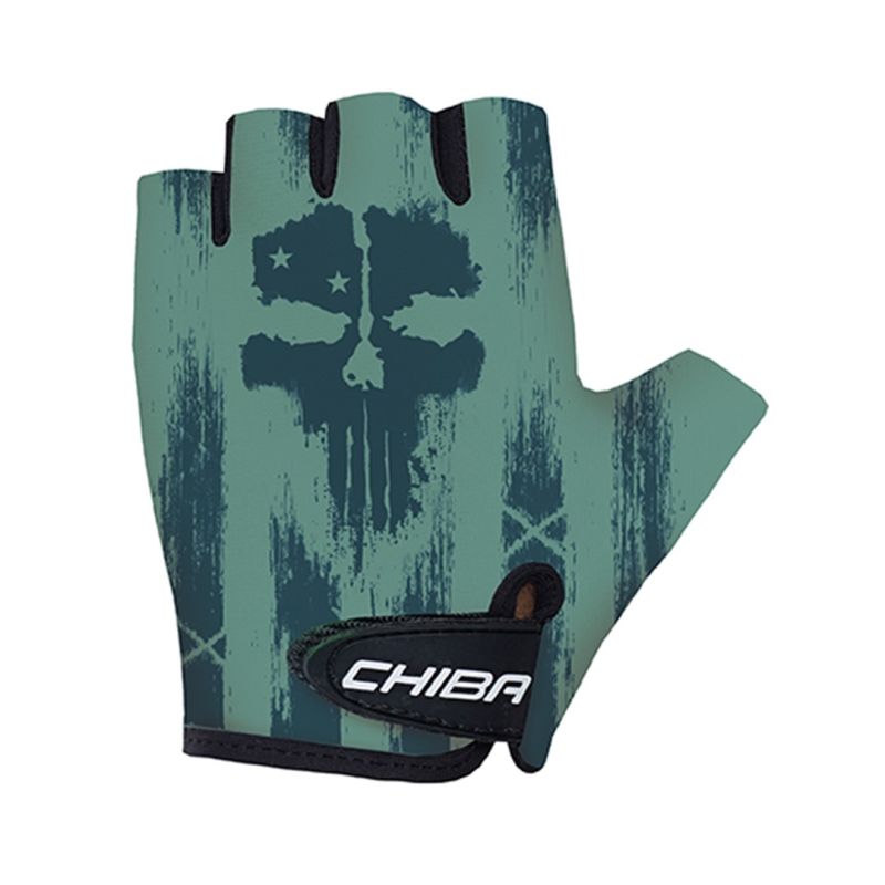 CHIBA COOL KIDS children's gloves, green with skulls, size S