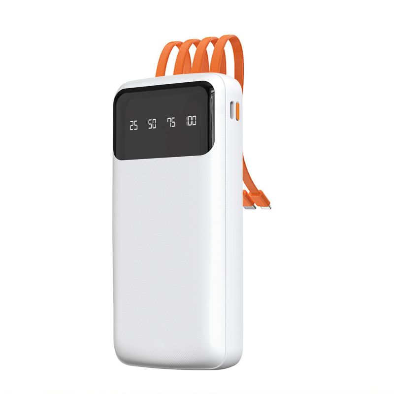 Dudao K6Pro Universal 10000mAh Power Bank with USB Cable, USB Type C, Lightning white (K6Pro-white)
