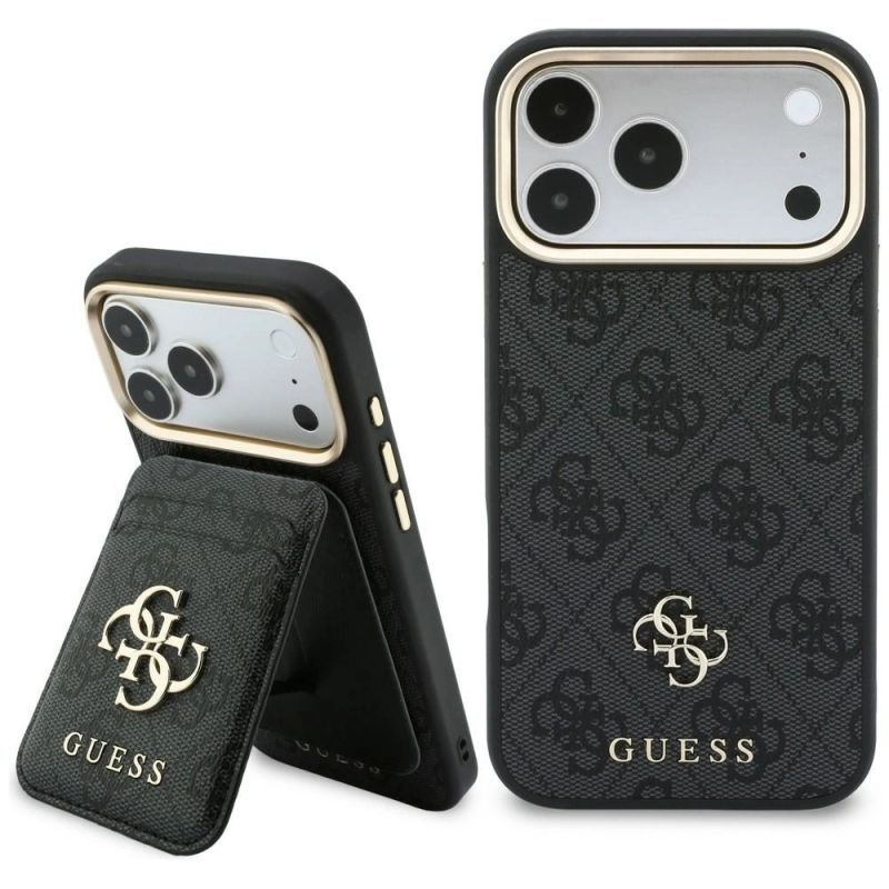 Guess 4G MagSafe Wallet Case for iPhone 18 Pro / 17 Pro – Black