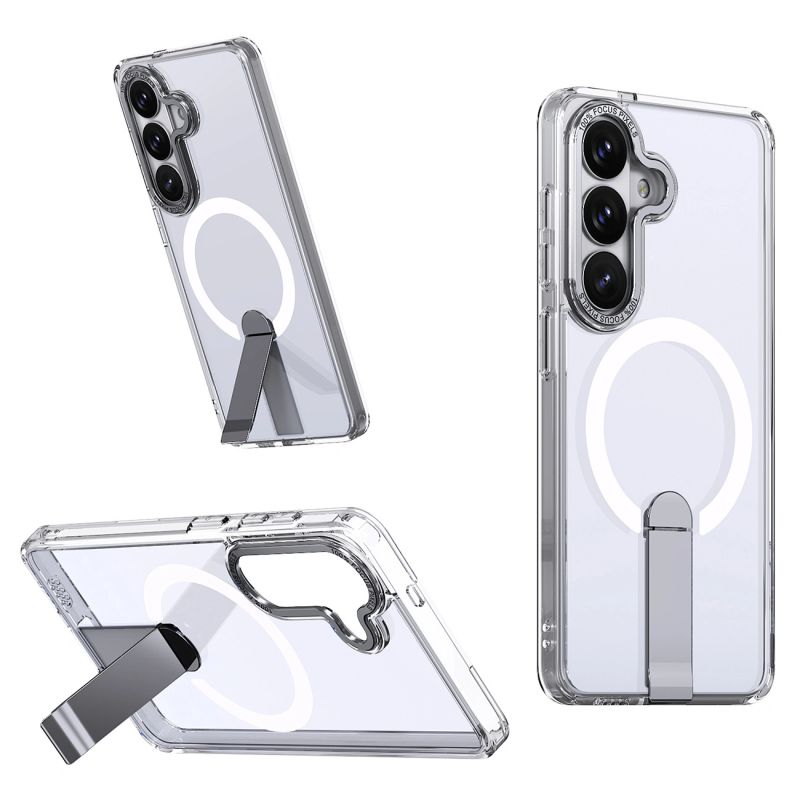 Hybrid Armor X Case for Samsung Galaxy A57 with Stand, Compatible with MagSafe - Transparent