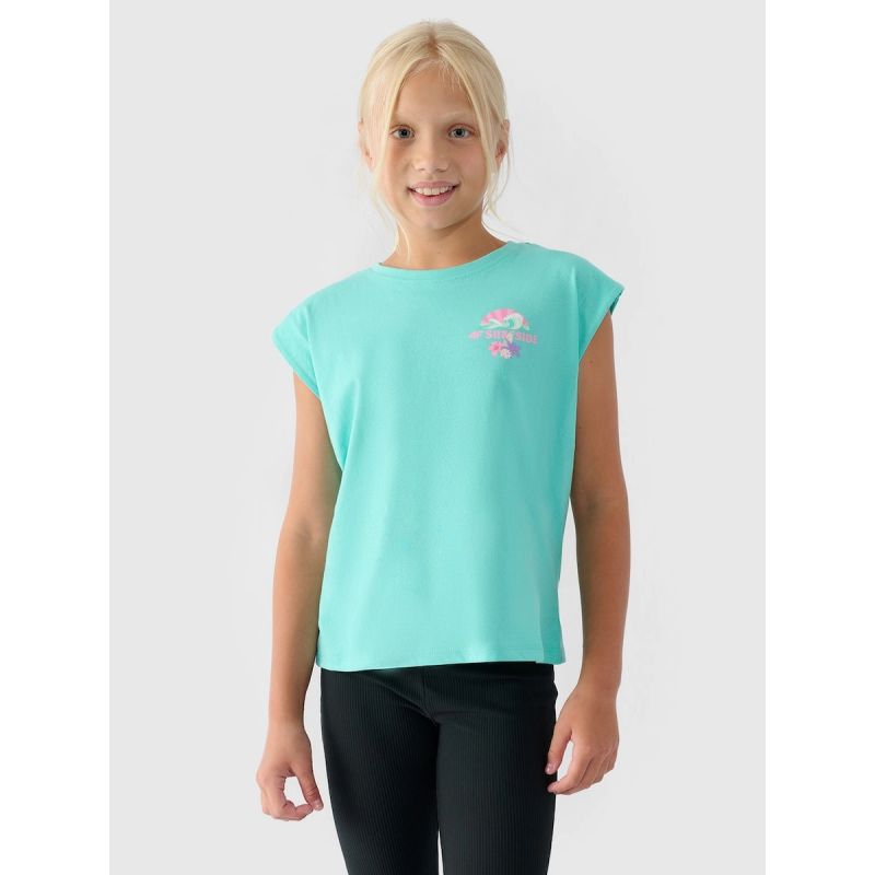 Girls' printed top 4F 4FJRSS24TTSHF2052-35S