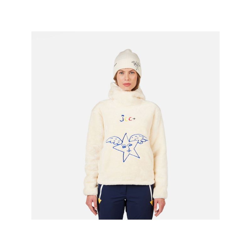 Women's sweatshirt ROSSIGNOL W JCC VALDIZ FLEECE white
