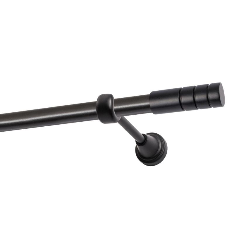 SINGLE CURTAIN ROD Ø 19 MM BLACK 240 CM TECHNO KOWALSKI