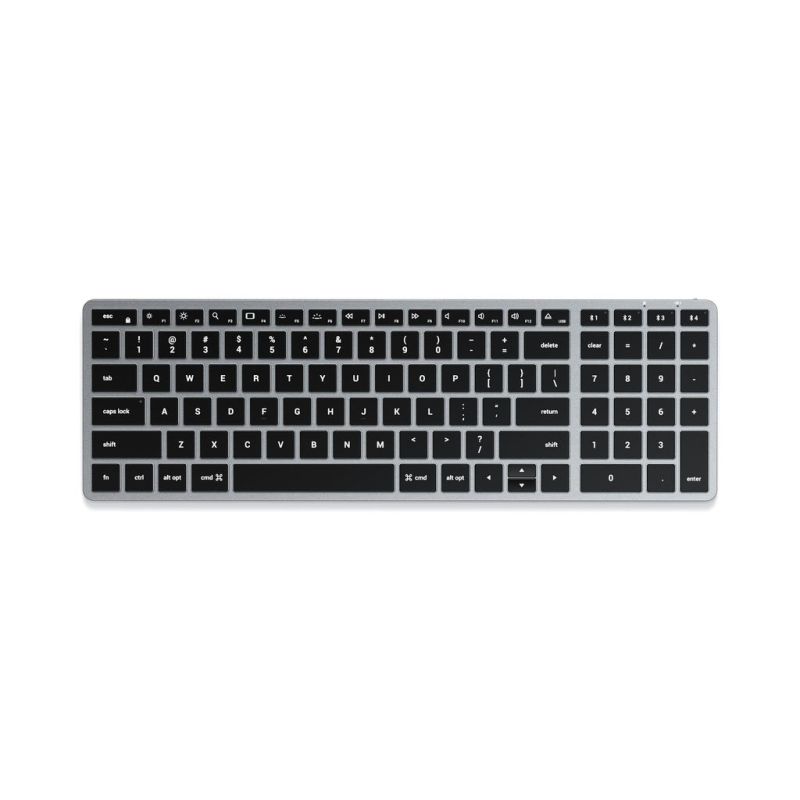 Satechi Slim X2 Bluetooth Backlit Keyboard – wireless keyboard with numeric keypad (Space Gray) US