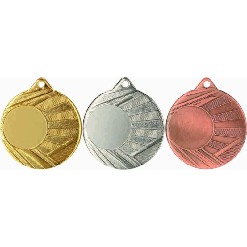 SILVER MEDAL WITH SPACE FOR A STICKER, DIAMETER 50mm