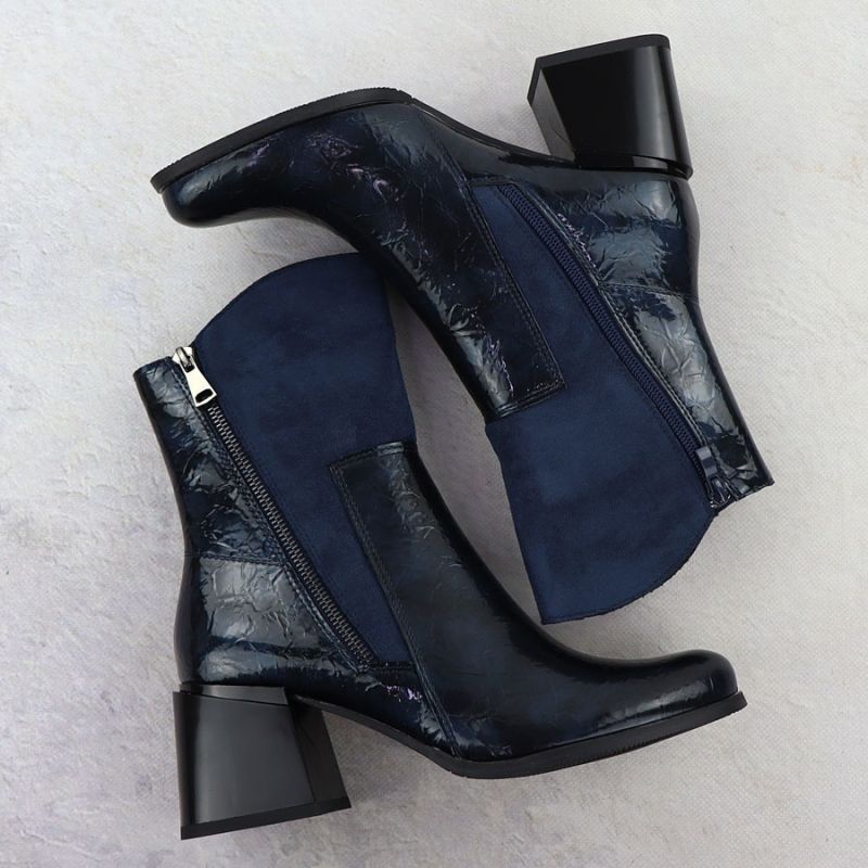 M. Daszyński Stivali Patent Block-Heel Ankle M.Daszyński