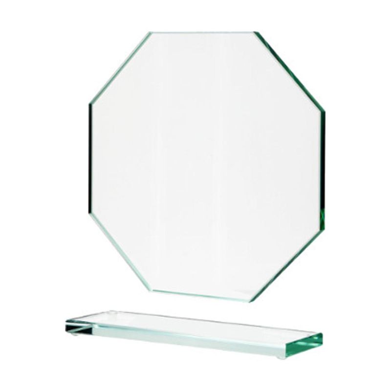 Glass trophy with a broken base