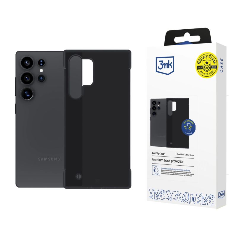 3mk Just20g Matt Case for Samsung Galaxy S25 Ultra - Matte Black