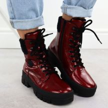 Rieker Stivali patent leather platform ankle Rieker