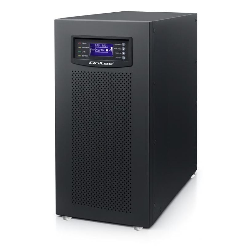 Qoltec Three-phase Uninterruptible Power Supply (UPS) | 10kVA | LCD | EPO | USB | SNMP | Online | High frequency