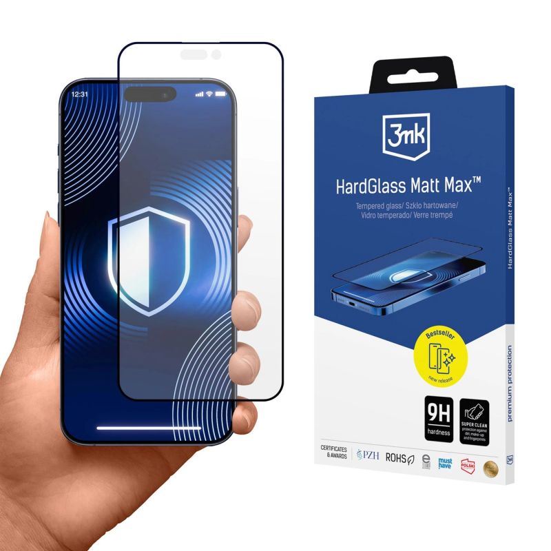 3mk HardGlass Matt Max Tempered Glass for iPhone 17 Pro Max