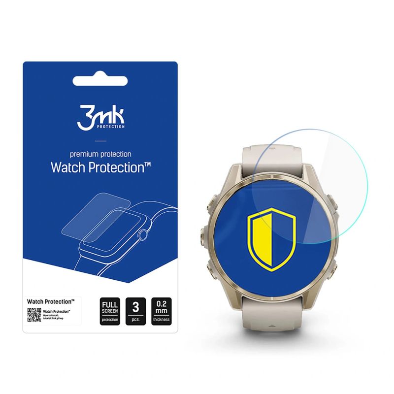 Hybrid Glass 3mk Watch Protection FlexibleGlass for Garmin Fenix 8 Amoled 43mm