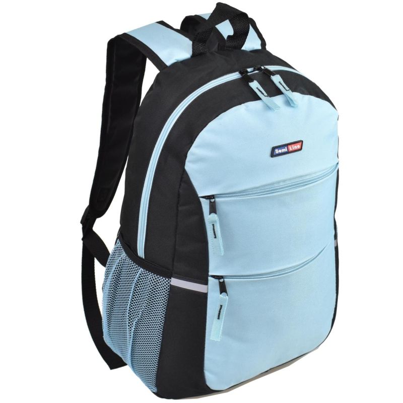 Youth Backpack Light Blue-Black SEMI LINE