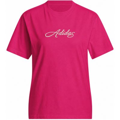 adidas Maglietta Cursive Wordmark Graphic Fuchsia