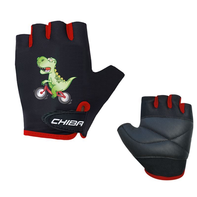 CHIBA COOL KIDS Children's Gloves, Black, Dinosaur, L