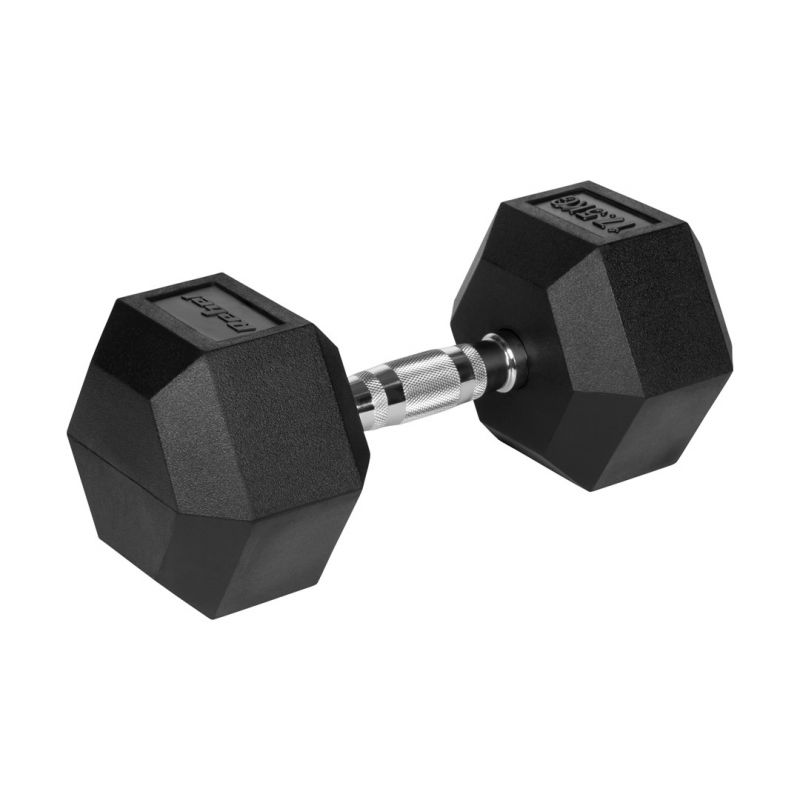 17.5 kg REBEL ACTIVE HEX Rubber-Coated Cast Iron Dumbbell