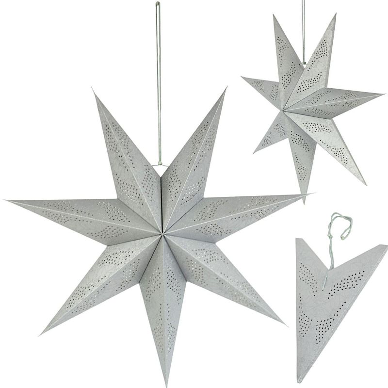 DECORATIVE PAPER STAR 45CM SILVER