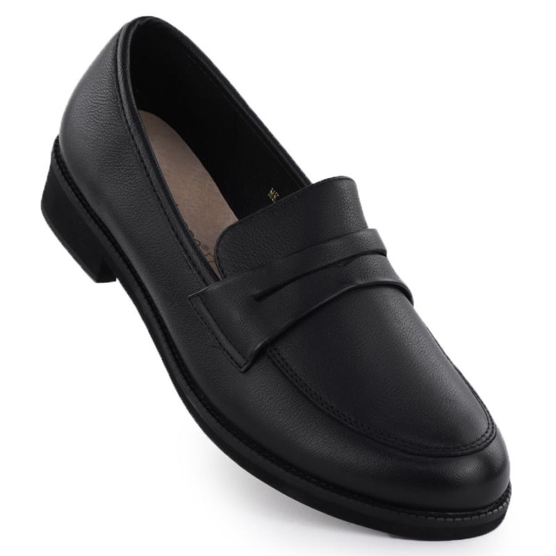 Women’s Black Leather Loafers Sergio Leone MK25112-S
