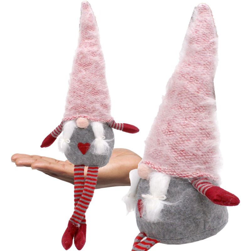 MRS. gnome with a fluffy hat 45+36cm