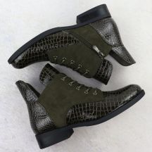 Vinceza Stivali patent leather ankle crocodile Vinceza