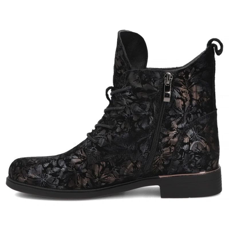 Filippo Stivali leather ankle with floral pattern, Filippo