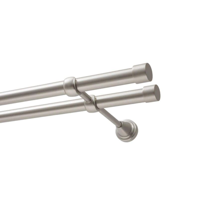 Double Curtain Rod Ø 19 mm Satin Chrome 240 cm LUNA KOWALSKI