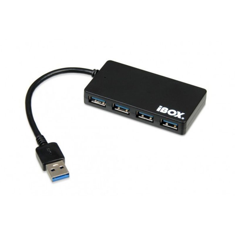 Hub IBOX USB 3.0 BLACK 4-PORTS, SLIM IUH3F56 (4x USB 3.0; black)