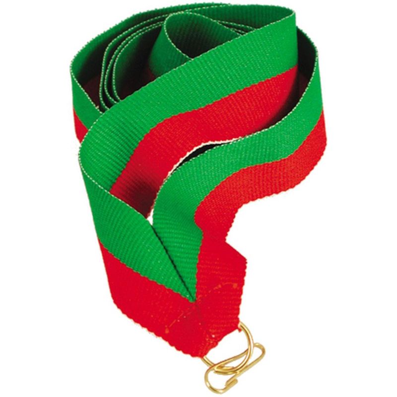 Ribbon 22 mm - green and red