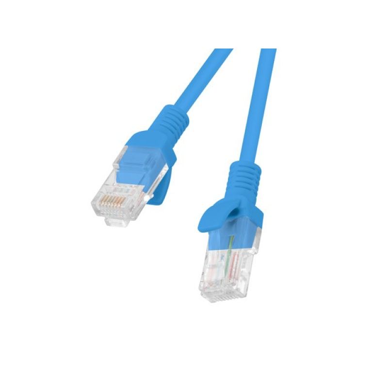 UTP cable Lanberg PCU5-10CC-0025-B (RJ45 - RJ45 ; 0.25m; UTP; cat. 5e; blue)