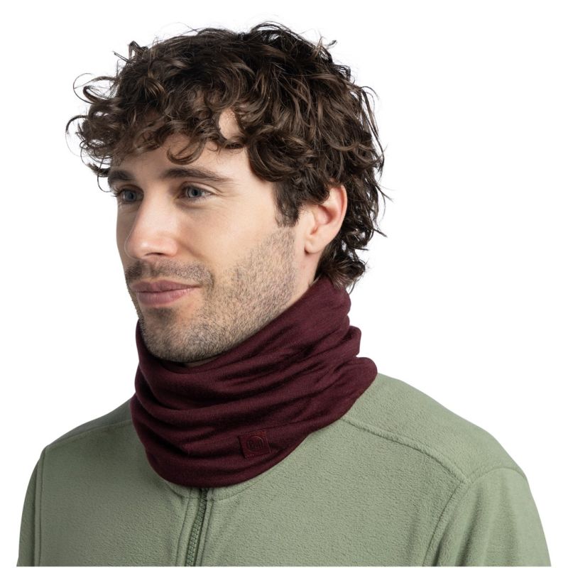 BUFF MERINO HEAVYWEIGHT NECK WARMER SOLID GARNET bandana one size