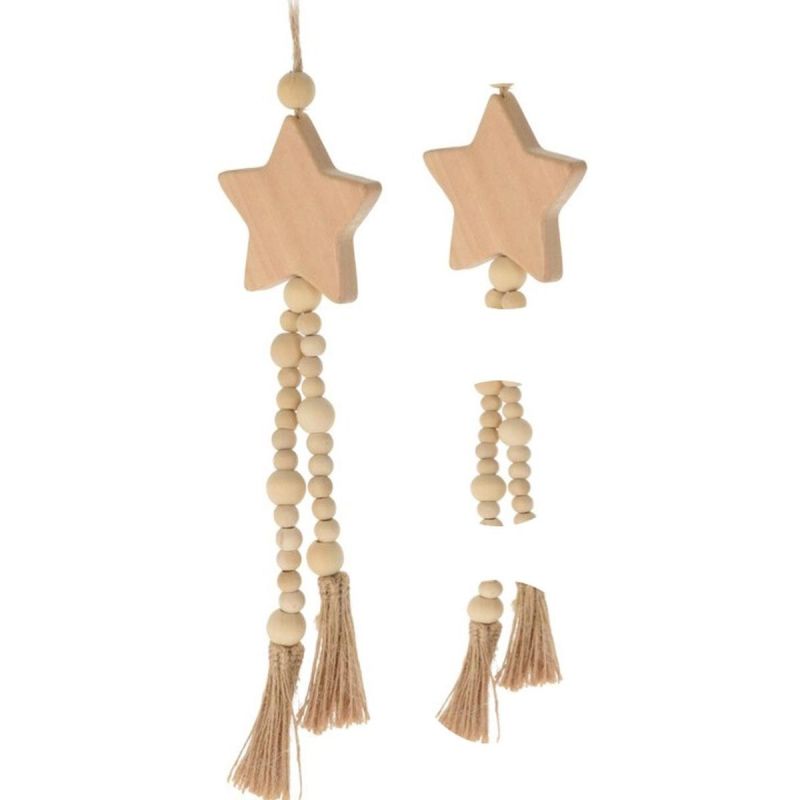 DECORATIVE PENDANT BOHO ECO NATURE WOODEN STAR