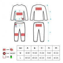 Glovii Felpa heated thermoactive underwear SET, AND, size batteries AND charger included, gxrm